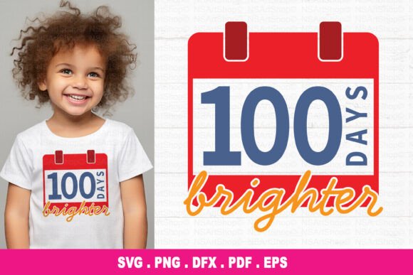 100 Days Brighter SVG: A Retro Graphic Design Asset for Crafters