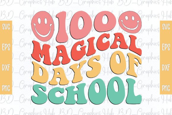 100 Magical Days of School Retro SVG
