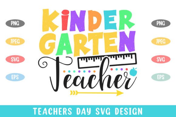 Kinder Garten Teacher Colorful Teachers Graphics