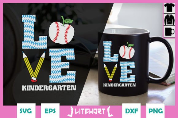 Love Kindergarten Teacher Baseball SVG: Graphics for Crafts