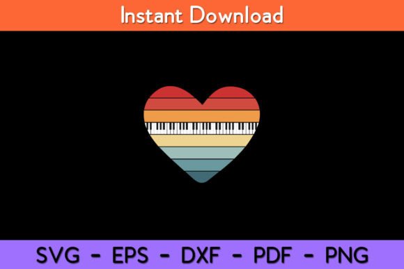 Pianist Gifts Retro Sunset Piano for Embroidery Projects