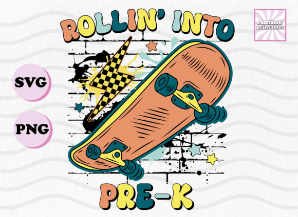 Pre K Skating Retro School Boy SVG PNG