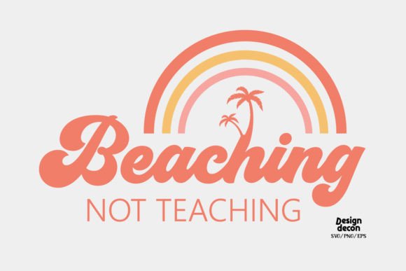 Retro Boho Teacher Beach SVG for Graphics and Crafts