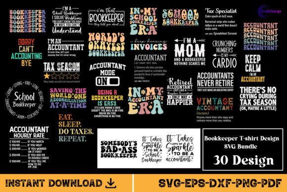 School Bookkeeper SVG Bundle Accountant