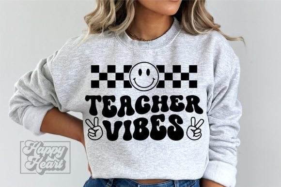 Teacher Vibes SVG - Retro Teacher PNG