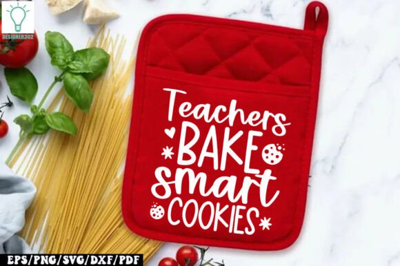 Teachers Bake Smart Cookies Pot Holder: A Versatile Graphic Design Asset for Content Creators