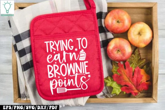 Trying to Earn Brownie Points Pot Holder: A Graphics Asset for Crafts and Branding